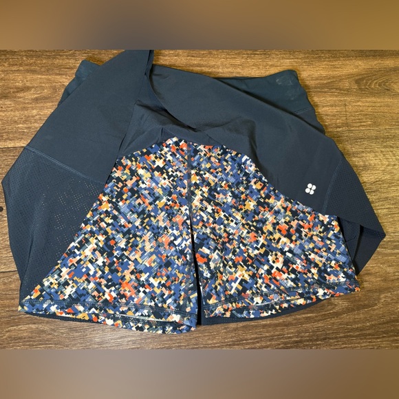 Sweaty Betty Womens Navy Skirt Skort Size Small Athletic Built in Colorful Short - Picture 7 of 12
